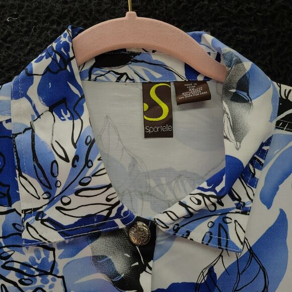 Sportelle Womens Light Wait Jacket Multi-Color Size 2X Cotton Blend Button Up - Picture 9 of 14